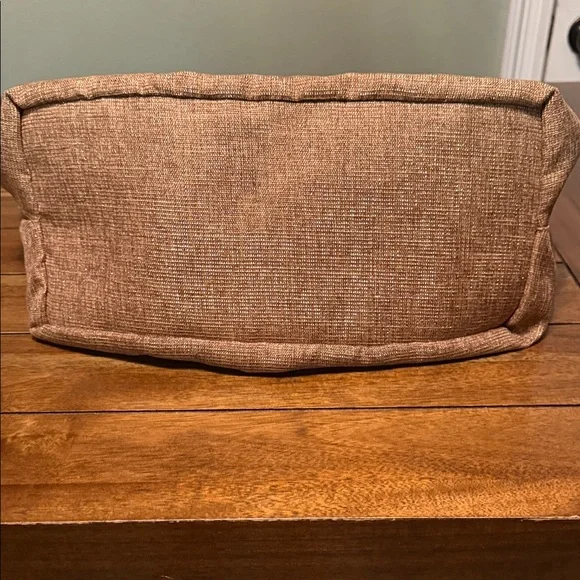 Chic Tan Beaded Handle Women's Shoulder Bag - Picture 4 of 7